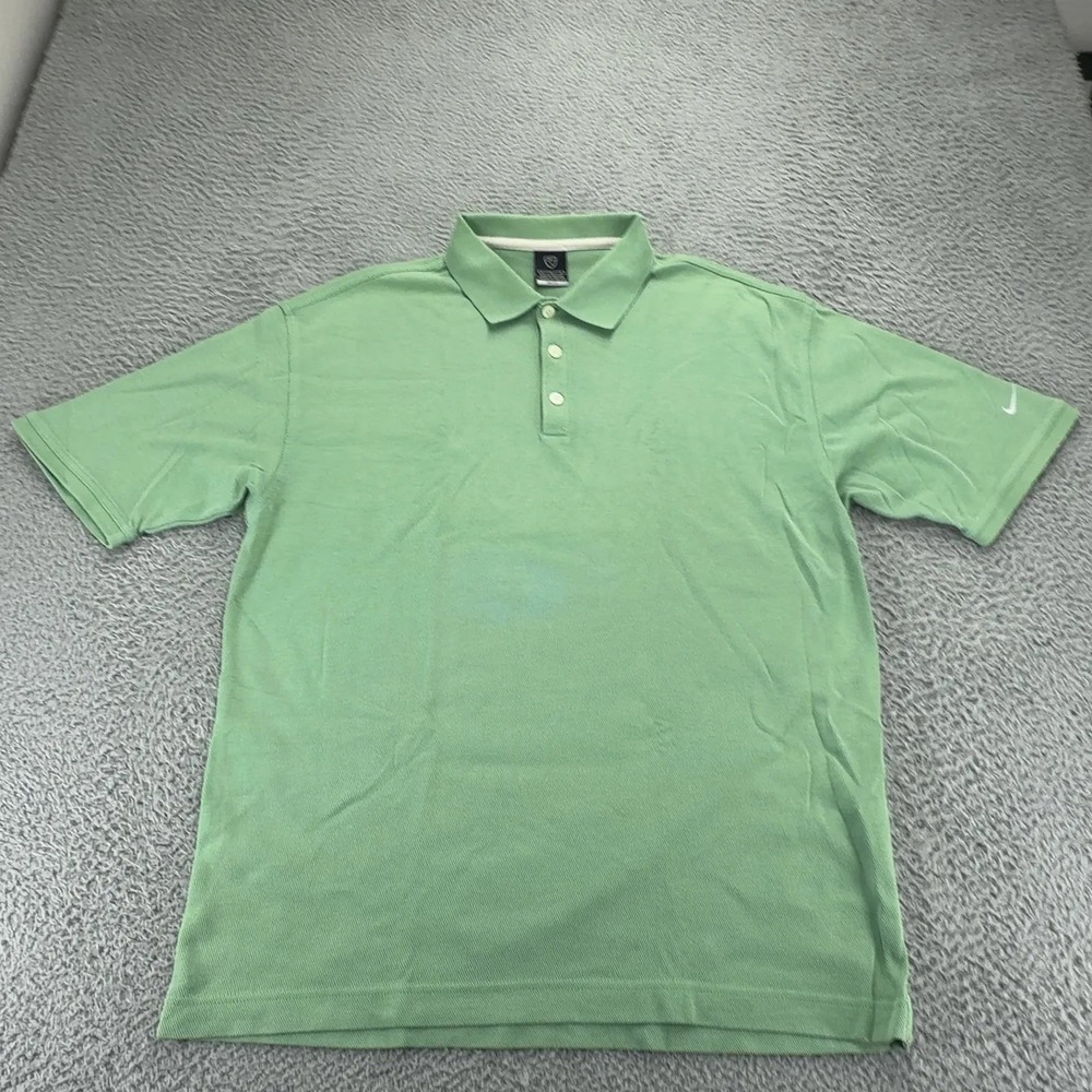 Nike Golf Dri-FIT Polo Shirt Mens Large Green Short Sleeve Swoosh Golf